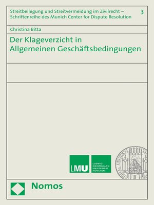 cover image of Der Klageverzicht in Allgemeinen Geschäftsbedingungen